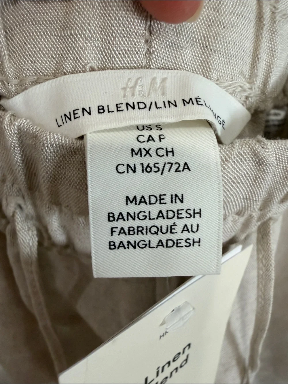 H&M Casual Elastic-Waist Women’s Linen Blend Pants - Light Beige